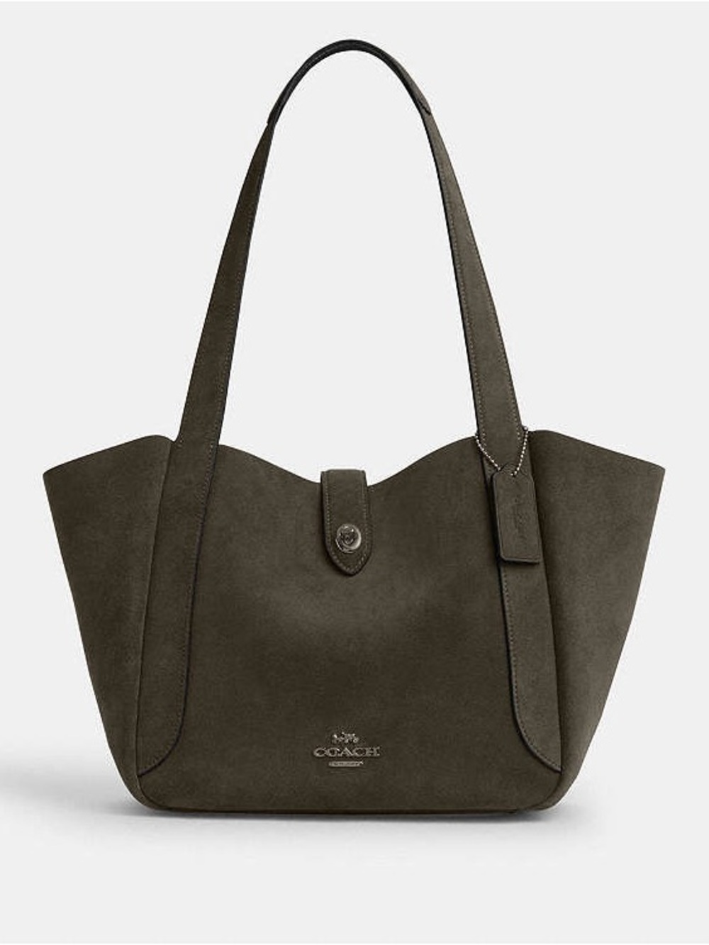 Coach Hadley Turnlock Suede Shoulder Tote